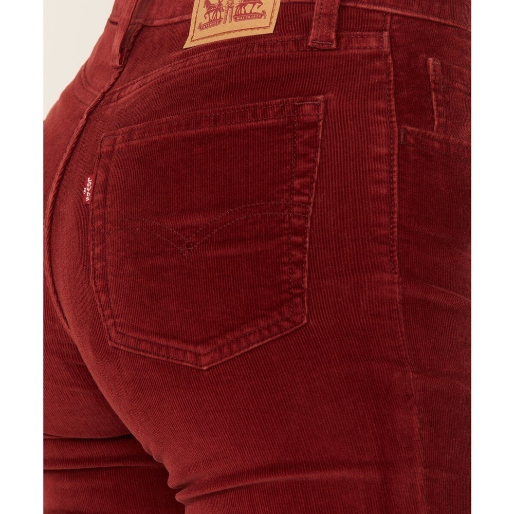 Levi’s 725 High Rise Boot Cut Maroon Corduroy Pants Sz 33 Academia Gilmore Girls - Picture 4 of 14